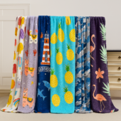 Soft Fleece Throw Blanket 50x60 – Lightweight Cozy Bed Couch Sofa Blanket for All Seasons